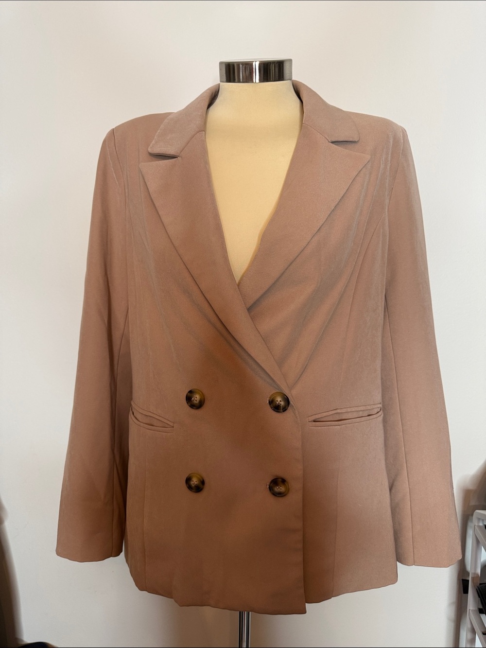 7 For All Mankind Double-Breasted Mauve Blazer